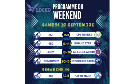 Planning du 23 &amp; 24 Septembre