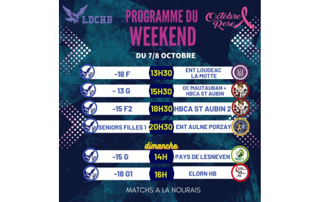 Planning du 07 &amp; 08 Octobre